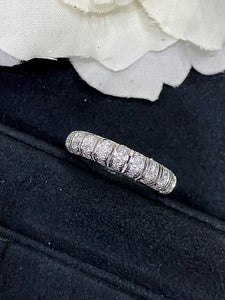 LUOWEND 18K White Gold Real Natural Diamond Ring for Women