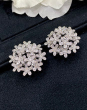 Load image into Gallery viewer, LUOWEND  18K White Gold Real Natural Diamond Hoop Earrings for Women
