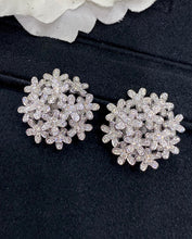 Load image into Gallery viewer, LUOWEND  18K White Gold Real Natural Diamond Hoop Earrings for Women
