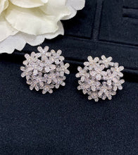 Load image into Gallery viewer, LUOWEND  18K White Gold Real Natural Diamond Hoop Earrings for Women
