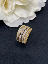 Load image into Gallery viewer, LUOWEND 18K Yellow Gold Real Natural Diamond Ring for Women
