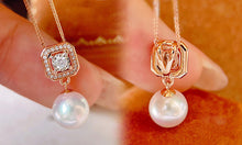 Load image into Gallery viewer, LUOWEND 18K Rose Gold Natural Pearl Necklace for Women
