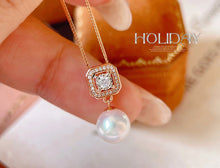 Load image into Gallery viewer, LUOWEND 18K Rose Gold Natural Pearl Necklace for Women
