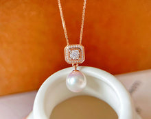 Load image into Gallery viewer, LUOWEND 18K Rose Gold Natural Pearl Necklace for Women

