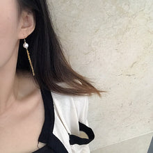 Load image into Gallery viewer, LUOWEND 18K Yellow Gold Real Natural Freshwater Pearl Earrings for Women
