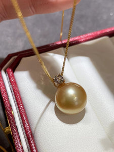 LUOWEND 18K Yellow Gold Natural Gold Pearl Necklace for Women
