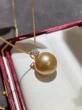 Load image into Gallery viewer, LUOWEND 18K Yellow Gold Natural Gold Pearl Necklace for Women
