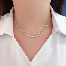 Load image into Gallery viewer, LUOWEND 18K White Gold Necklace 3ct Real Natural Diamond Tennis Chain
