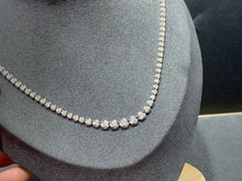 Load image into Gallery viewer, LUOWEND 18K White Gold Necklace 3ct Real Natural Diamond Tennis Chain
