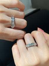 Load image into Gallery viewer, LUOWEND 18K White Gold Real Natural Diamond Ring for Women
