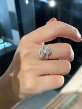 Load image into Gallery viewer, LUOWEND 18K White Gold Natural Diamond Ring for Women
