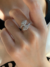 Load image into Gallery viewer, LUOWEND 18K White Gold Natural Diamond Ring for Women
