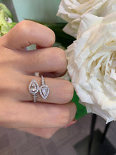 Load image into Gallery viewer, LUOWEND 18K White Gold Natural Diamond Ring for Women
