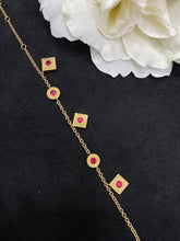 Load image into Gallery viewer, LUOWEND 18K Yellow Gold Real Natural Ruby or Emerald Gemstone Bracelet for Women

