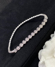 Load image into Gallery viewer, LUOWEND 18K White/Yellow/Rose Gold Real Natural Diamond Bracelet for Women
