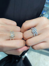Load image into Gallery viewer, LUOWEND 18K White or Yellow Gold Real Natural Diamond Ring for Women
