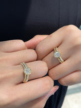 Load image into Gallery viewer, LUOWEND 18K Yellow Gold Real Natural Diamond Ring for Women
