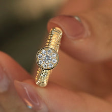 Load image into Gallery viewer, LUOWEND 18K Yellow Gold Real Natural Diamond Ring for Women
