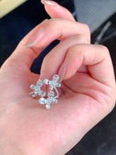 Load image into Gallery viewer, LUOWEND 18K White Gold Natural Diamond Ring for Women
