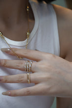 Load image into Gallery viewer, LUOWEND 18K White and Yellow Gold Real Natural Diamond Ring for Women
