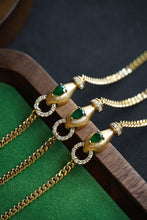 Load image into Gallery viewer, LUOWEND 18K Yellow Gold Real Natural Emerald and Diamond Gemstone Bracelet for Women
