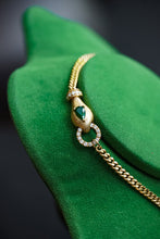Load image into Gallery viewer, LUOWEND 18K Yellow Gold Real Natural Emerald and Diamond Gemstone Bracelet for Women
