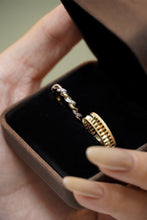 Load image into Gallery viewer, LUOWEND 18K White and Yellow Gold Real Natural Diamond Ring for Women
