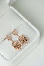 Load image into Gallery viewer, LUOWEND 18K Rose or Yellow Gold Real Natural Diamond Drop Earrings for Women
