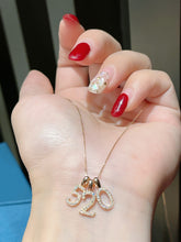 Load image into Gallery viewer, LUOWEND 18K Rose Gold Real Natural Diamond Necklace for Women
