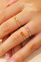 Load image into Gallery viewer, LUOWEND 18K Rose Gold Real Natural Aquamarine Ring for Women

