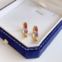 Load image into Gallery viewer, LUOWEND 18K Rose Gold Real Natural Aquamarine Earrings for Women
