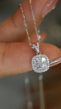 Load image into Gallery viewer, LUOWEND 18K White Gold Real Natural Diamond Pendant Necklace for Women
