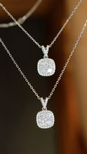 Load image into Gallery viewer, LUOWEND 18K White Gold Real Natural Diamond Pendant Necklace for Women
