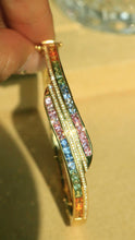 Load image into Gallery viewer, LUOWEND 18K Gold Real Natural Aquamarine and Diamond Gemstone Bracelet for Women
