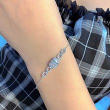 Load image into Gallery viewer, LUOWEND 18K White Gold Real Natural Diamond Bracelet for Women
