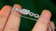 Load image into Gallery viewer, LUOWEND 18K White Gold Real Natural Diamond Bracelet for Women
