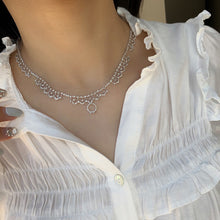 Load image into Gallery viewer, LUOWEND 18K White Gold Real Natural Diamond Necklace for Women
