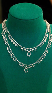 LUOWEND 18K White Gold Real Natural Diamond Necklace for Women