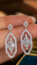 Load image into Gallery viewer, LUOWEND 18K White Gold Real Natural Diamond Drop Earrings for Women
