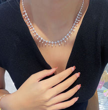 Load image into Gallery viewer, LUOWEND 18K White Gold Real Natural Diamond Necklace for Women
