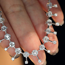 Load image into Gallery viewer, LUOWEND 18K White Gold Real Natural Diamond Necklace for Women
