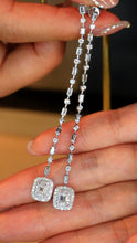 Load image into Gallery viewer, LUOWEND 18K White Gold Real Natural Diamond Drop Earrings for Women
