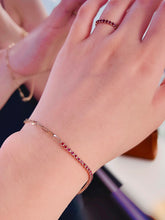 Load image into Gallery viewer, LUOWEND 18K White/Yellow Gold Fine Jewelry Natural Ruby Bracelet for Women
