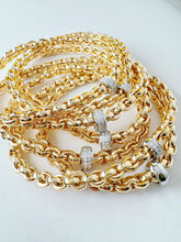 Load image into Gallery viewer, LUOWEND 18K Yellow Gold Real Natural Diamond Bangle for Women
