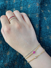 Load image into Gallery viewer, LUOWEND 18K White/Yellow/Rose Gold Classic Design Real Natural Diamond Bracelet for Women
