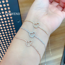 Load image into Gallery viewer, LUOWEND 18K White or Yellow or Rose Gold Real Natural Diamond Bracelet for Women
