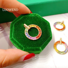 Load image into Gallery viewer, LUOWEND 18K Yellow Gold Natural Color Sapphire Necklace for Women

