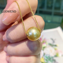 Load image into Gallery viewer, LUOWEND 18K Yellow Gold Gold Pearl Necklace for Women
