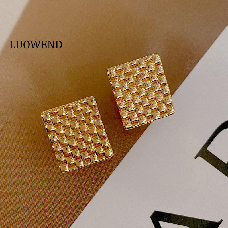 LUOWEND 18K Yellow Gold Hoop Earrings for Women