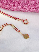 Load image into Gallery viewer, LUOWEND 18K White/Yellow Gold Fine Jewelry Natural Ruby Bracelet for Women
